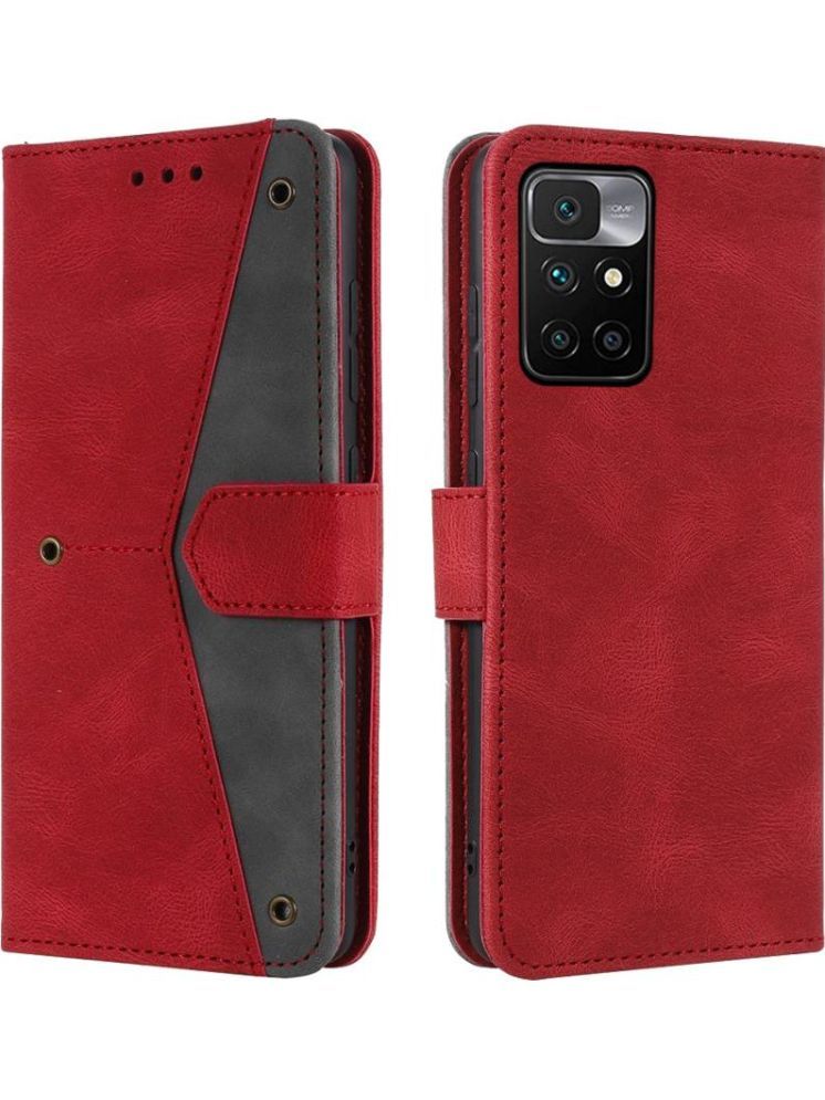     			Masque Red Flip Cover Artificial Leather Compatible For Redmi 10 Prime ( Pack of 1 )