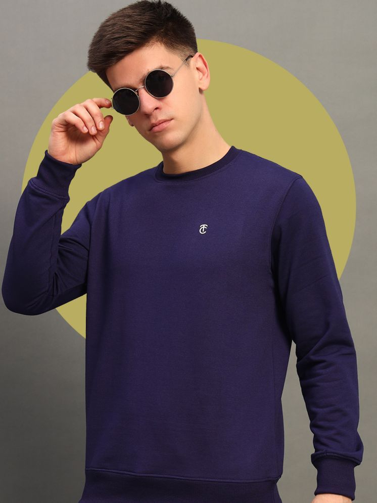     			THE CASUALS Cotton Blend Round Neck Men's Sweatshirt - Navy Blue ( Pack of 1 )