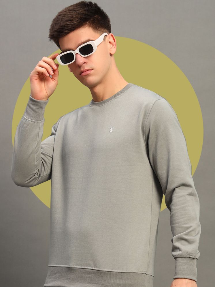     			THE CASUALS Cotton Blend Round Neck Men's Sweatshirt - Grey ( Pack of 1 )