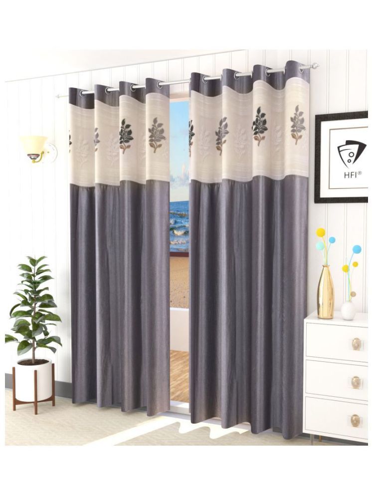     			WI Nature Room Darkening Eyelet Curtain 9 ft ( Pack of 2 ) - Grey