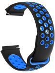 ACM Watch Strap Silicone Belt compatible with Zebronics Unbeatable 3 Smartwatch Sports Dot Band Black with Blue