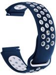 ACM Watch Strap Silicone Belt compatible with Zebronics Unbeatable 3 Smartwatch Sports Dot Band Blue with White