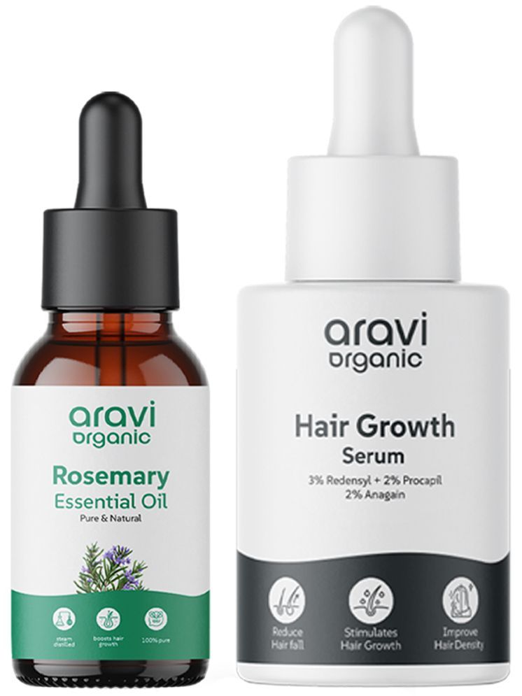     			Aravi Organic 100 % Pure Rosemary Essential Oil & Hair Growth Serum For Boosts Hair Growth-Pack Of 2