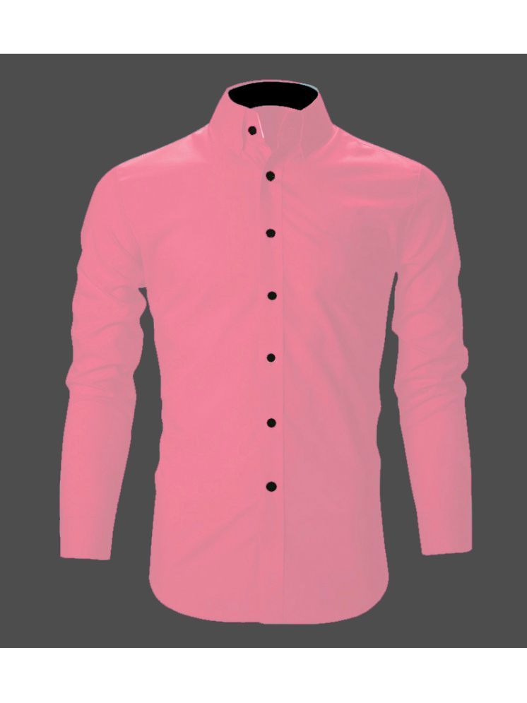     			Bluedove Cotton Blend Regular Fit Solids Full Sleeves Men's Casual Shirt - Pink ( Pack of 1 )