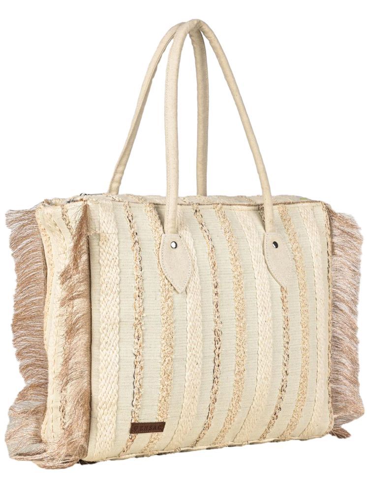     			ENSAC Tote Bag Cotton Set of 1 ( Beige )