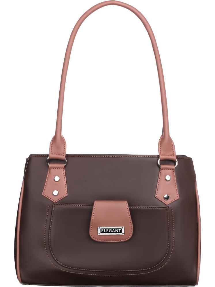     			Elegant Shoulder Bag PU Set of 1 ( Brown )