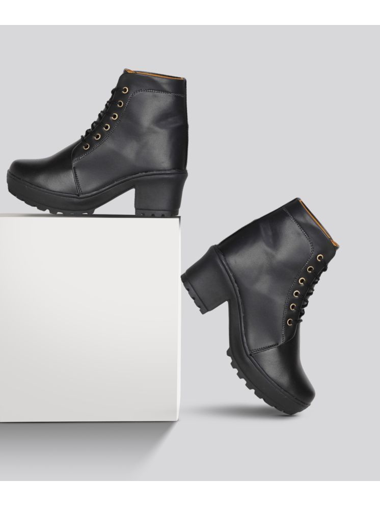     			Fashimo Black Women's Ankle Length Boots