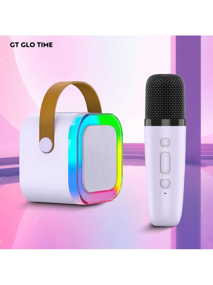     			GT GLOTIME Bluetooth Speaker 10 W Bluetooth Speaker Bluetooth V 5.1 with USB,LED lights Torch,3D Bass Playback Time 6 hrs White