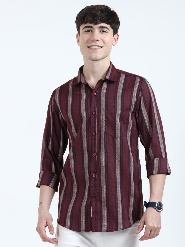     			HETIERS Cotton Blend Regular Fit Striped Full Sleeves Men's Casual Shirt - Multi ( Pack of 1 )