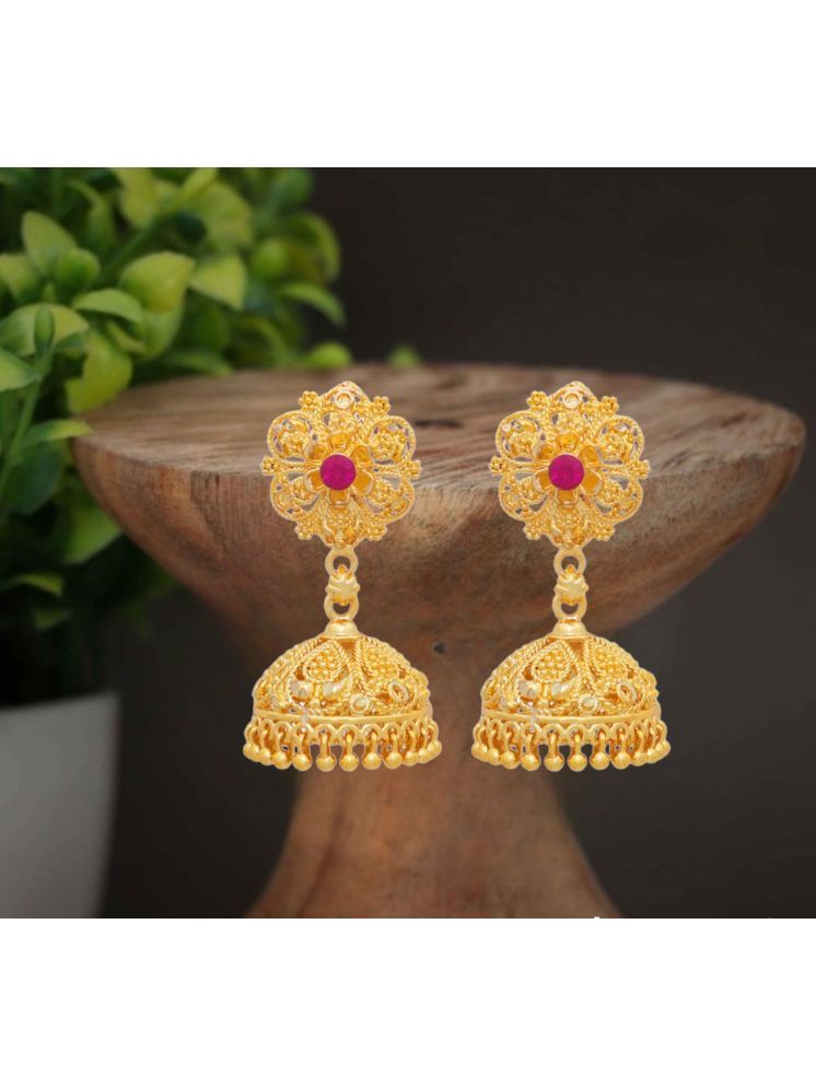     			LUV FASHION Fluorescent Pink Jhumki Earrings ( Pack of 1 )