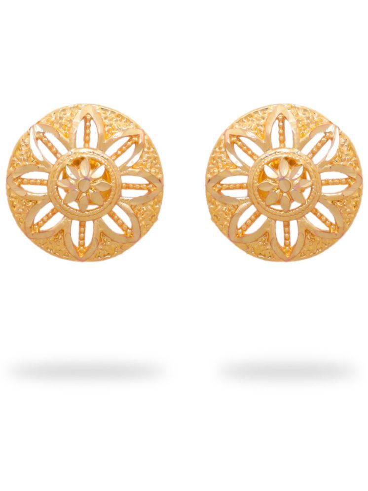     			LUV FASHION Golden Stud Earrings ( Pack of 1 )