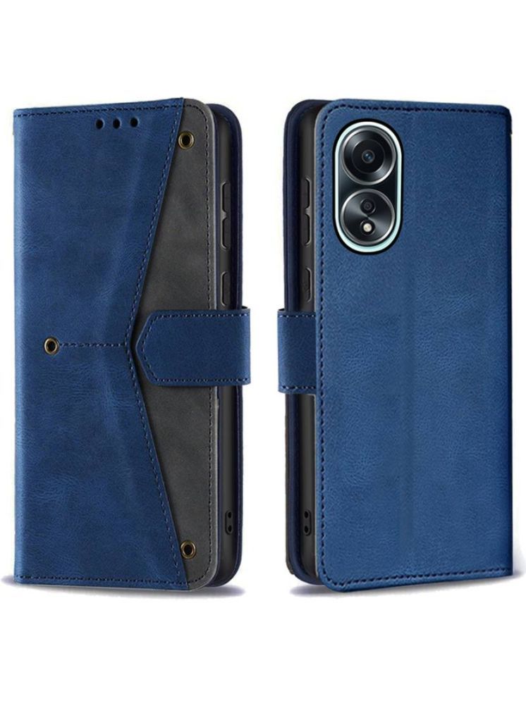     			Masque Blue Flip Cover Artificial Leather Compatible For Oppo A38 ( Pack of 1 )