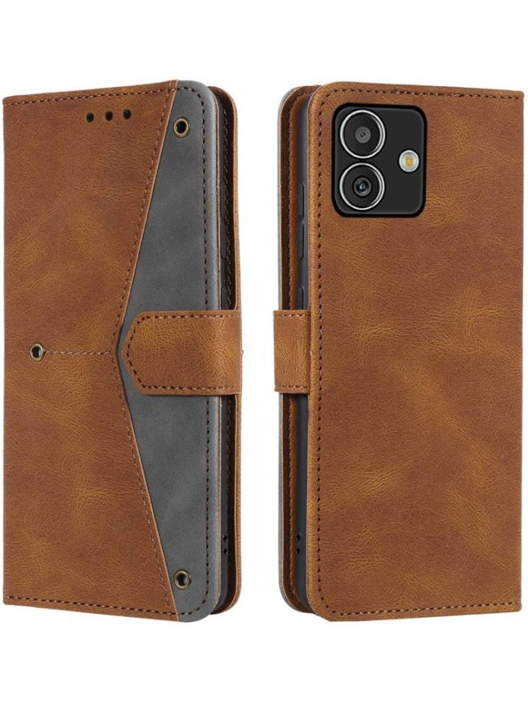     			Masque Brown Flip Cover Artificial Leather Compatible For Samsung Galaxy M13 5g ( Pack of 1 )