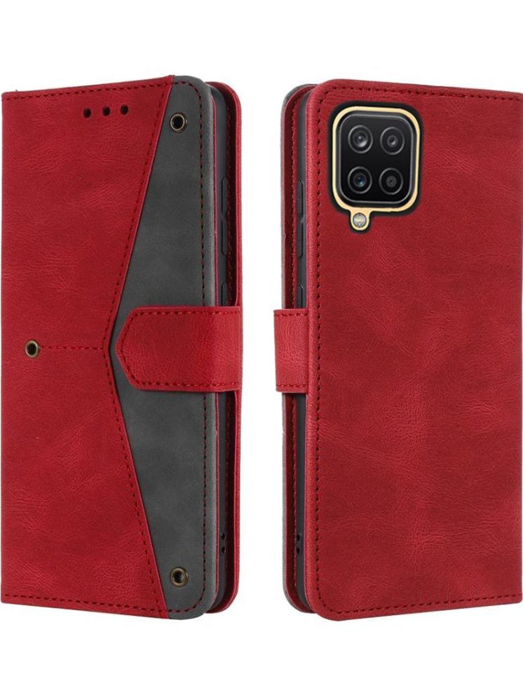     			Masque Red Flip Cover Artificial Leather Compatible For Samsung Galaxy M32 ( Pack of 1 )