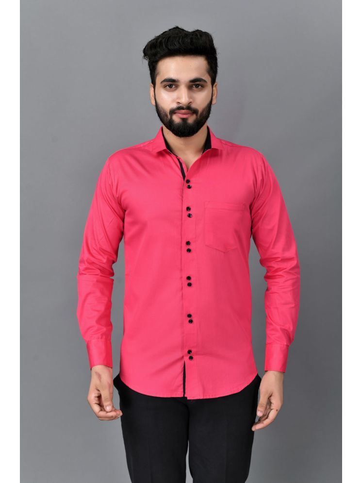     			VTEXX Cotton Blend Regular Fit Solids Full Sleeves Men's Casual Shirt - Pink ( Pack of 1 )