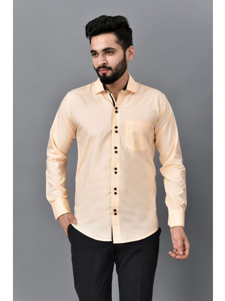     			VTEXX Cotton Blend Regular Fit Solids Full Sleeves Men's Casual Shirt - Beige ( Pack of 1 )