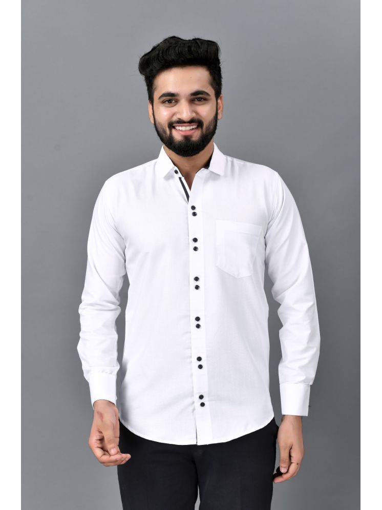     			VTEXX Cotton Blend Regular Fit Solids Full Sleeves Men's Casual Shirt - White ( Pack of 1 )