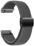 ACM Watch Strap Woven Braided Magnetic compatible with Timex Iconnect Calling Max Smartwatch Adjustable Belt Band Grey