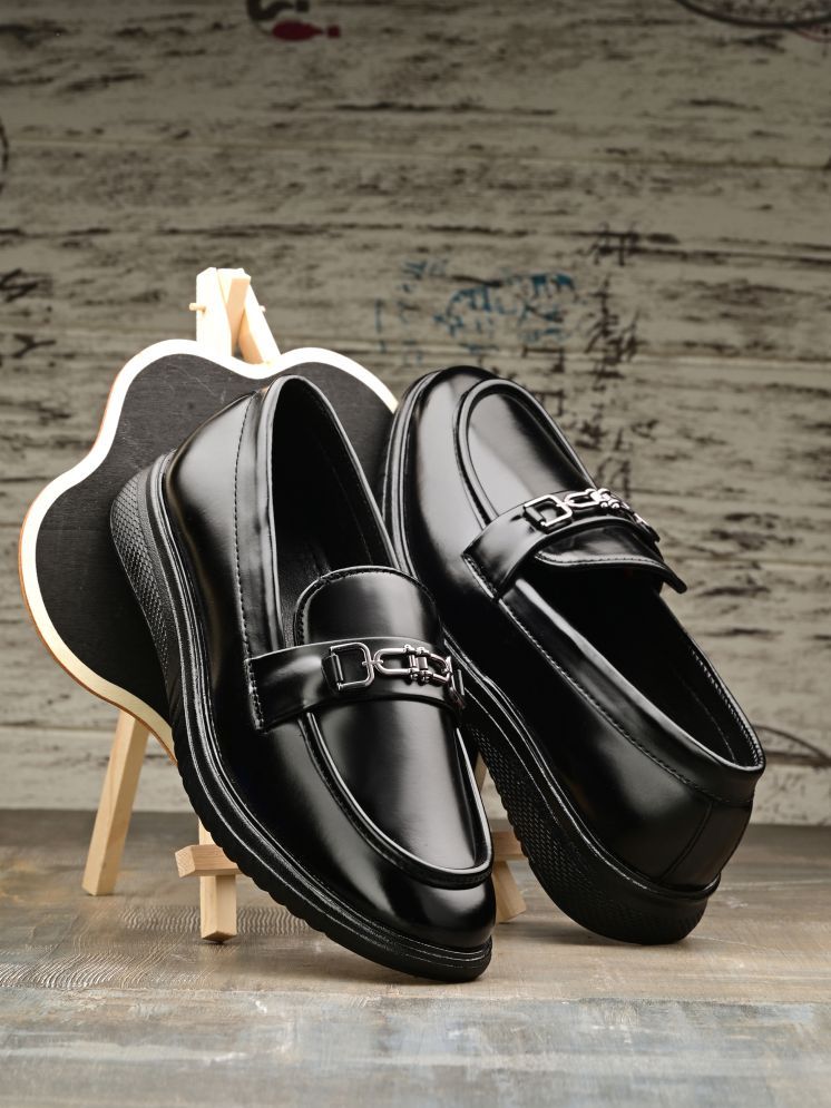     			Bucik Black Men's Slip On Formal Shoes