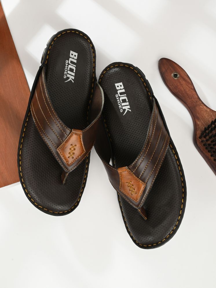     			Bucik Brown Men's Daily Slipper