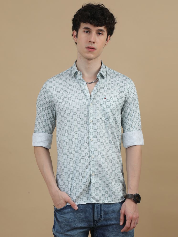     			Cool Colors 100% Cotton Slim Fit Printed Full Sleeves Men's Casual Shirt - Mint Green ( Pack of 1 )