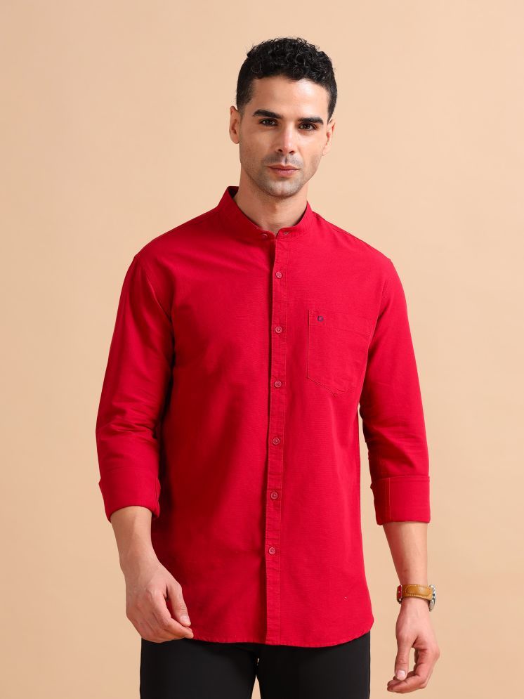     			Cool Colors 100% Cotton Slim Fit Solids Full Sleeves Men's Casual Shirt - Red ( Pack of 1 )