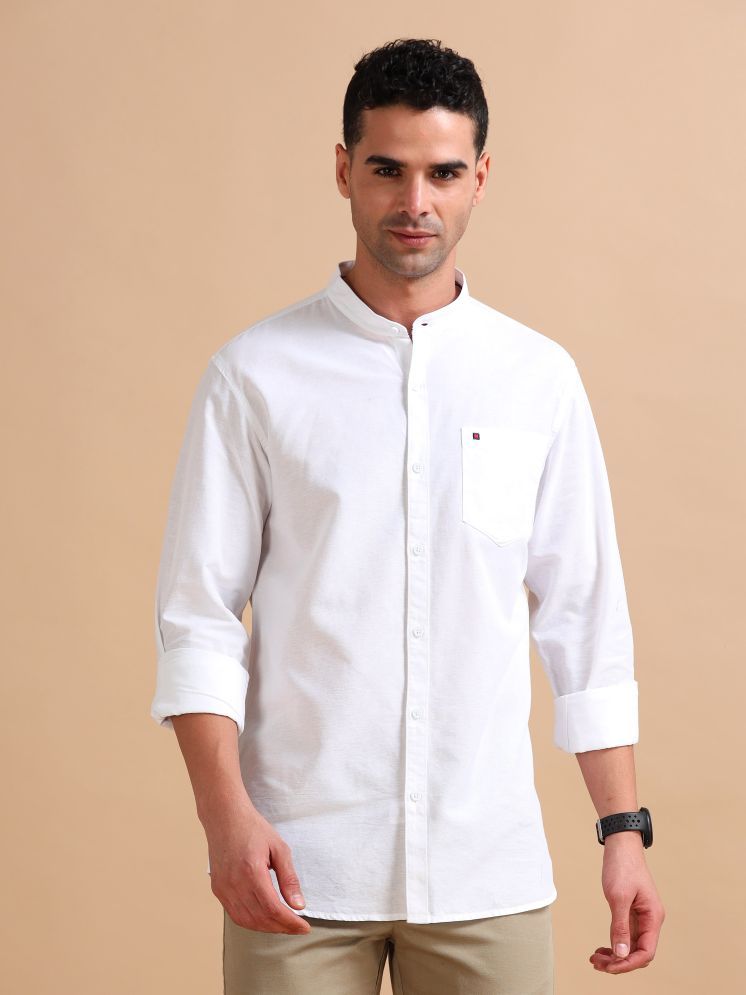     			Cool Colors 100% Cotton Slim Fit Solids Full Sleeves Men's Casual Shirt - White ( Pack of 1 )