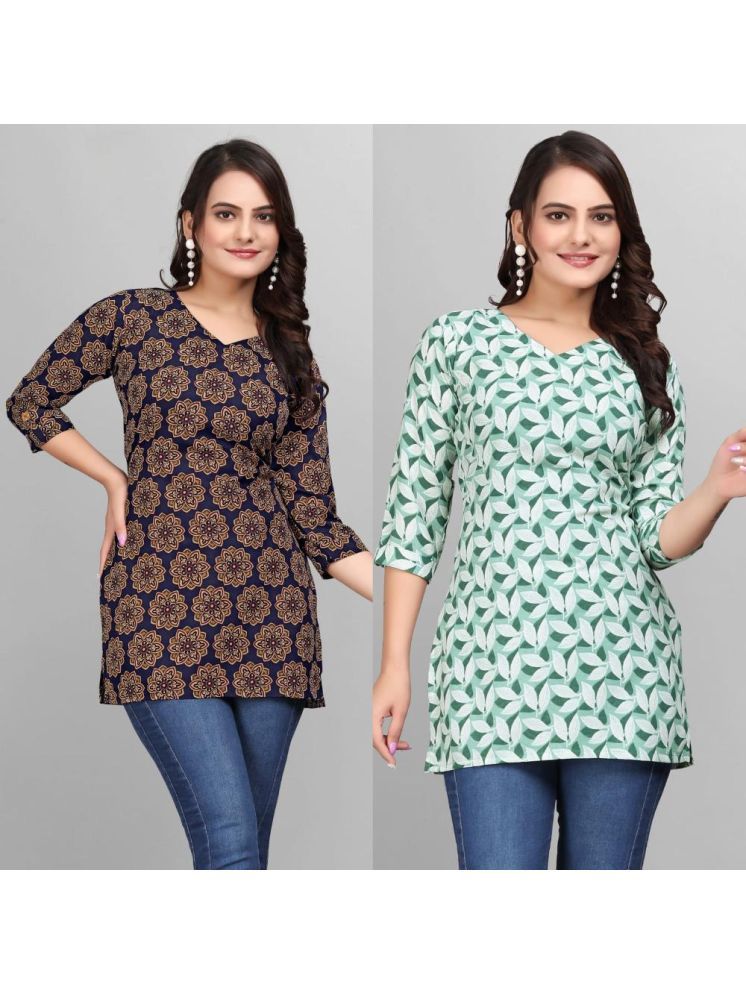     			Devakii Mint Green Cotton Blend Women's Tunic ( Pack of 2 )