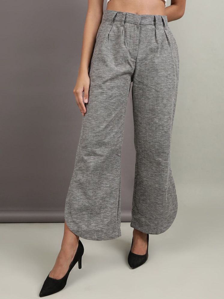     			Freehand Pack of 1 Cotton Blend Flared Women's Slit Pants ( Charcoal )