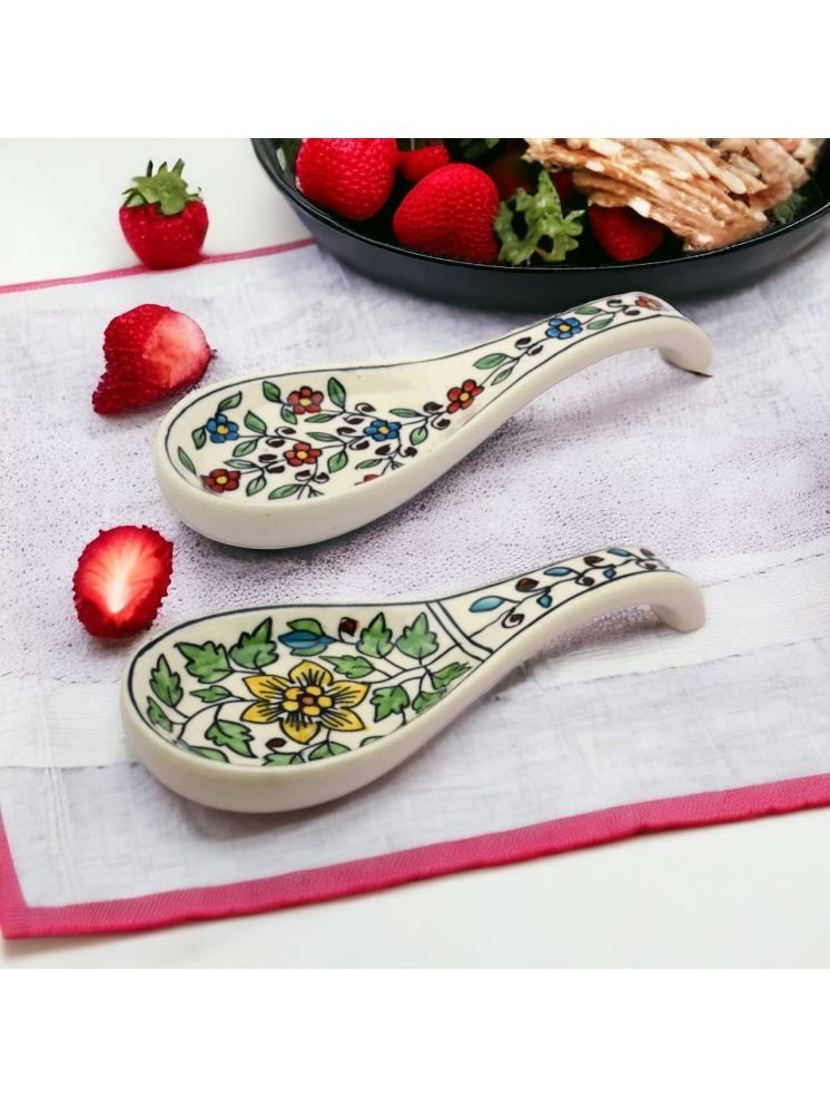     			Malaikah grn multi spn Ceramic Printed Cutlery Holder Multi Color ( Pack of 2 )