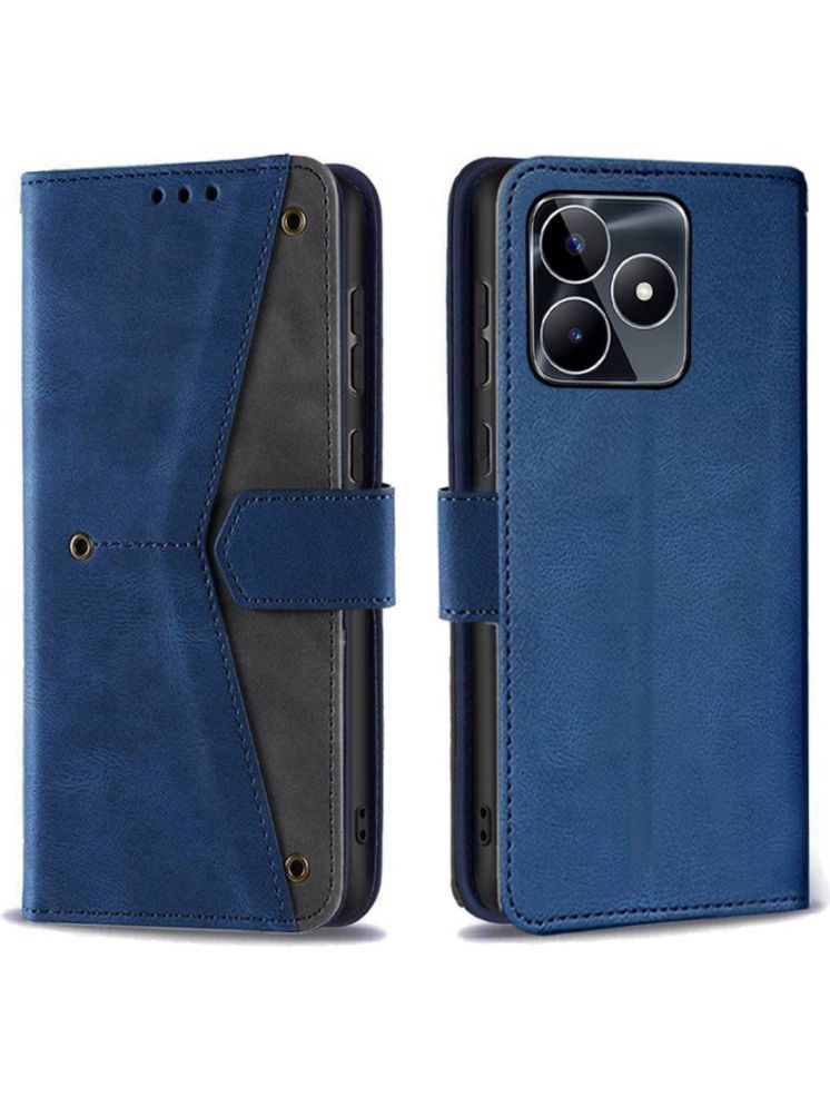     			Masque Blue Flip Cover Artificial Leather Compatible For Realme C51 ( Pack of 1 )