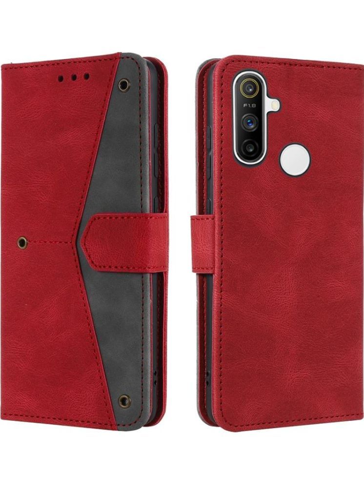     			Masque Red Flip Cover Artificial Leather Compatible For Realme Narzo 10A ( Pack of 1 )