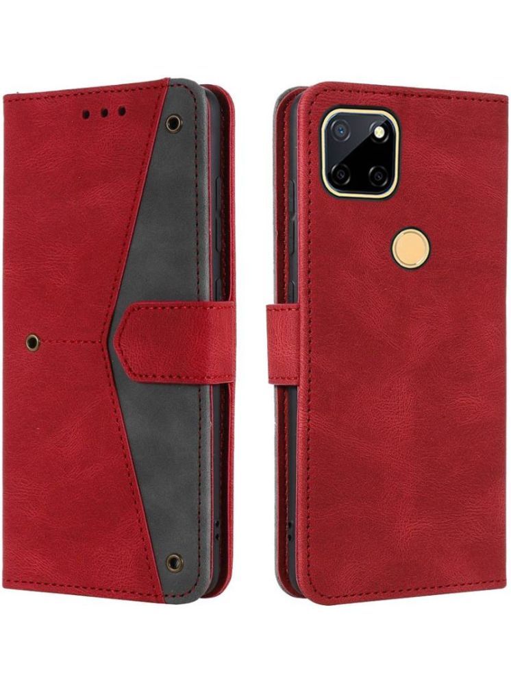     			Masque Red Flip Cover Artificial Leather Compatible For Realme C12 ( Pack of 1 )