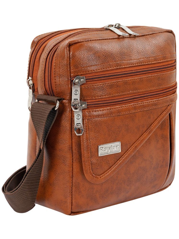     			Raylan Tan Solid Messenger Bag