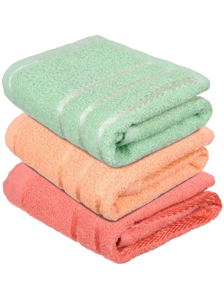     			Swadesi E Shop Pack of 3 Cotton 351-400 -GSM Hand Towel ( Assorted )