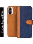 Knotyy Brown Flip Cover Artificial Leather Compatible For Xiaomi redmi K40 ( Pack of 1 )