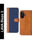 Knotyy Brown Flip Cover Artificial Leather Compatible For Lava Blaze 2 ( Pack of 1 )