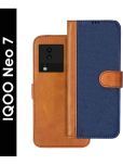 Knotyy Brown Flip Cover Artificial Leather Compatible For vivo iQOO Neo 7 ( Pack of 1 )