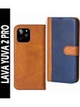 Knotyy Brown Flip Cover Artificial Leather Compatible For LAVA Yuva 2 Pro ( Pack of 1 )