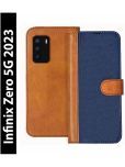 Knotyy Brown Flip Cover Artificial Leather Compatible For Infinix Zero 5G 2023 ( Pack of 1 )