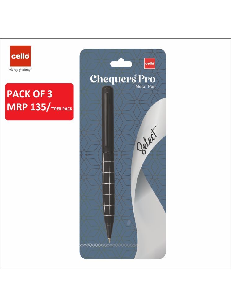     			Cello Chequers Pro Metal Ball Pen (Pack of 3)