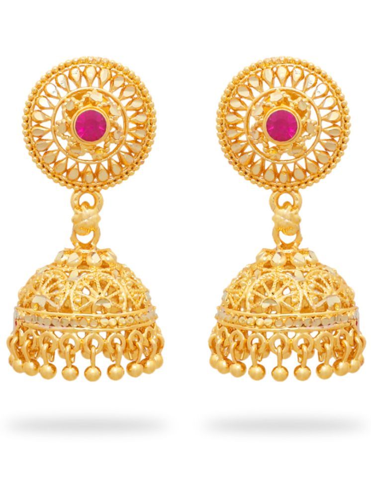     			Drashti Collection Fluorescent Pink Jhumki Earrings ( Pack of 1 )