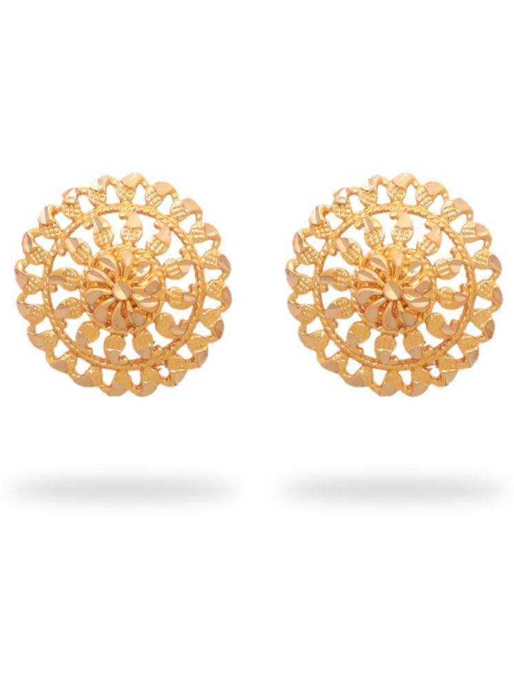     			Drashti Collection Golden Stud Earrings ( Pack of 1 )