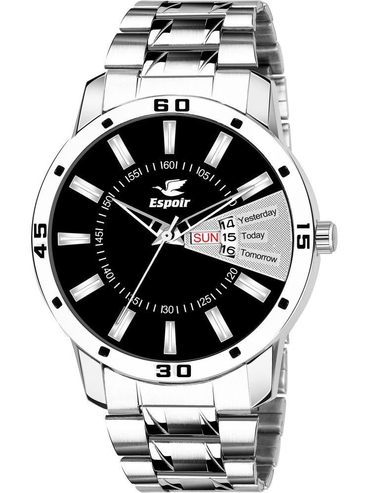     			Espoir Silver Stainless Steel Analog Men's Watch