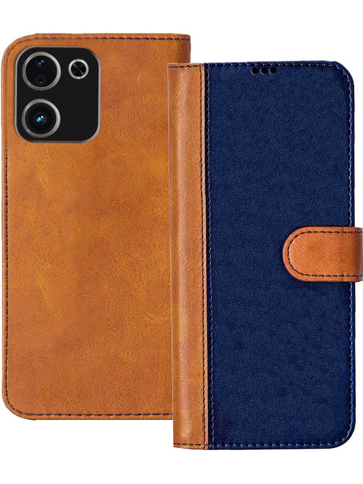     			Knotyy Brown Flip Cover Artificial Leather Compatible For iQOO Z9s Pro 5G ( Pack of 1 )