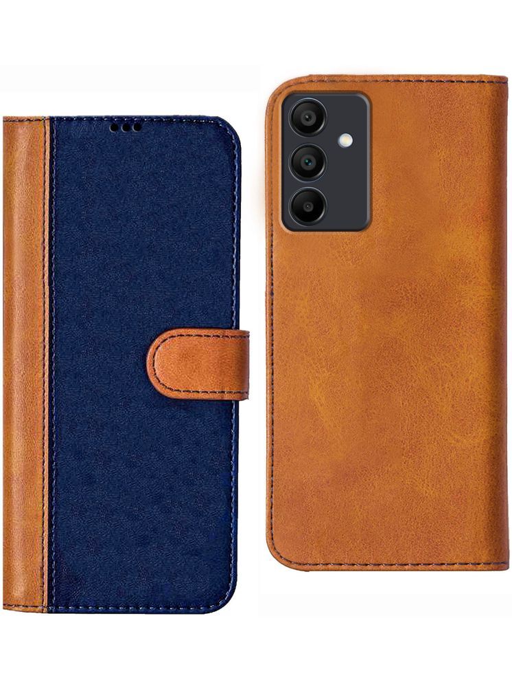     			Knotyy Brown Flip Cover Artificial Leather Compatible For Samsung Galaxy M15 5G ( Pack of 1 )