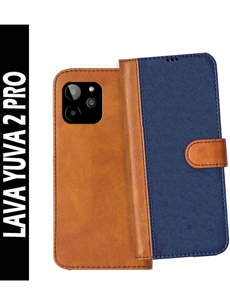     			Knotyy Brown Flip Cover Artificial Leather Compatible For LAVA Yuva 2 Pro ( Pack of 1 )