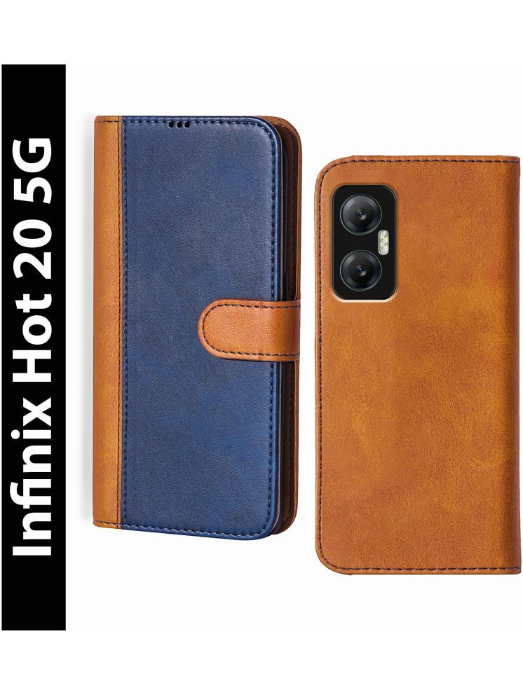     			Knotyy Brown Flip Cover Artificial Leather Compatible For Infinix Hot 20 5G ( Pack of 1 )