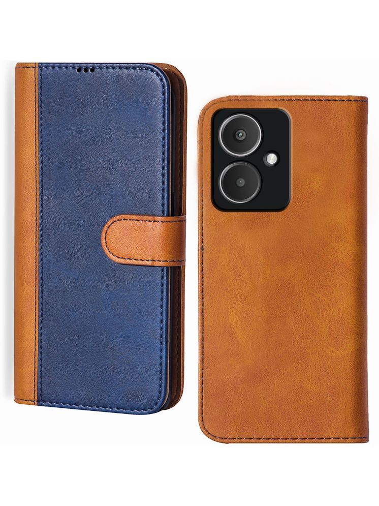     			Knotyy Brown Flip Cover Artificial Leather Compatible For Poco M6 5G ( Pack of 1 )