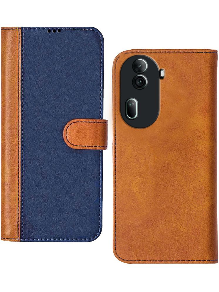     			Knotyy Brown Flip Cover Artificial Leather Compatible For OPPO Reno 11 5G ( Pack of 1 )